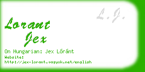 lorant jex business card